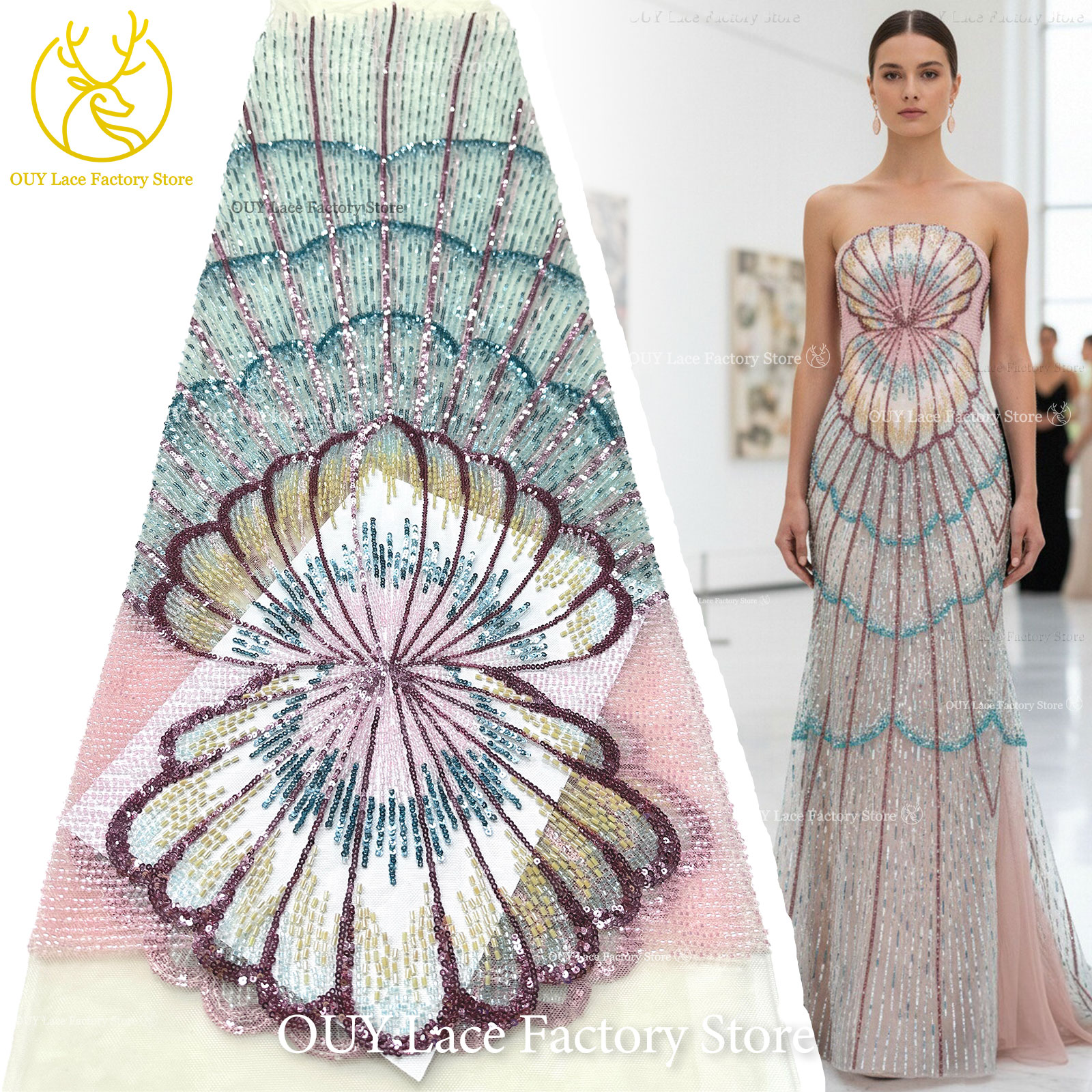 Embroidery Gradient - Hot Sale Luxury Sequins Embroidery Lace