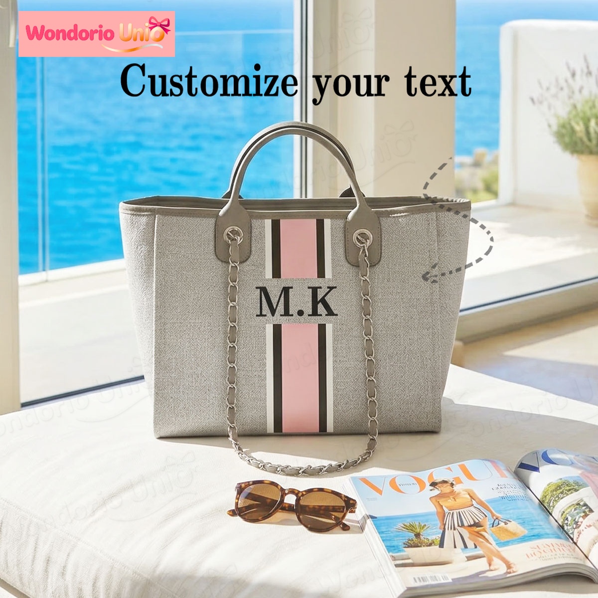 Embroidery Initials Designs - Personalized Monogram Canvas Tote Bag Custom