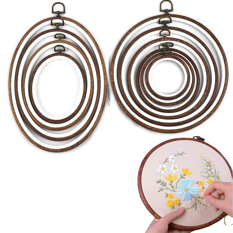 Embroidery Hoop Plastic - 10PCS Sewing Tool Round Oval Imitation