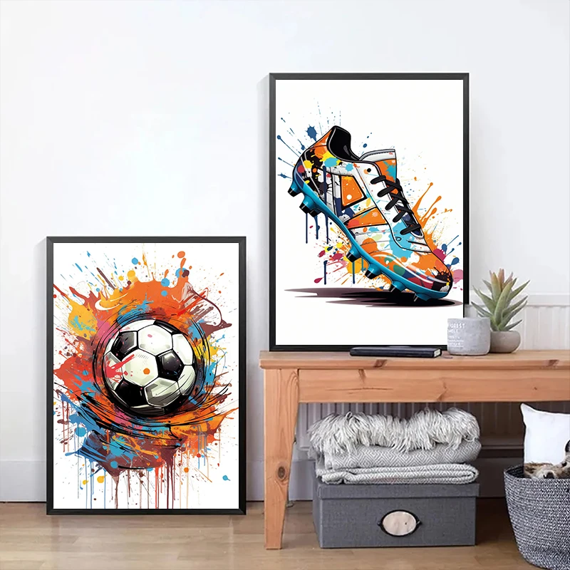Embroidery Translate - Fashion Graffiti Football Shoes Digital Oil