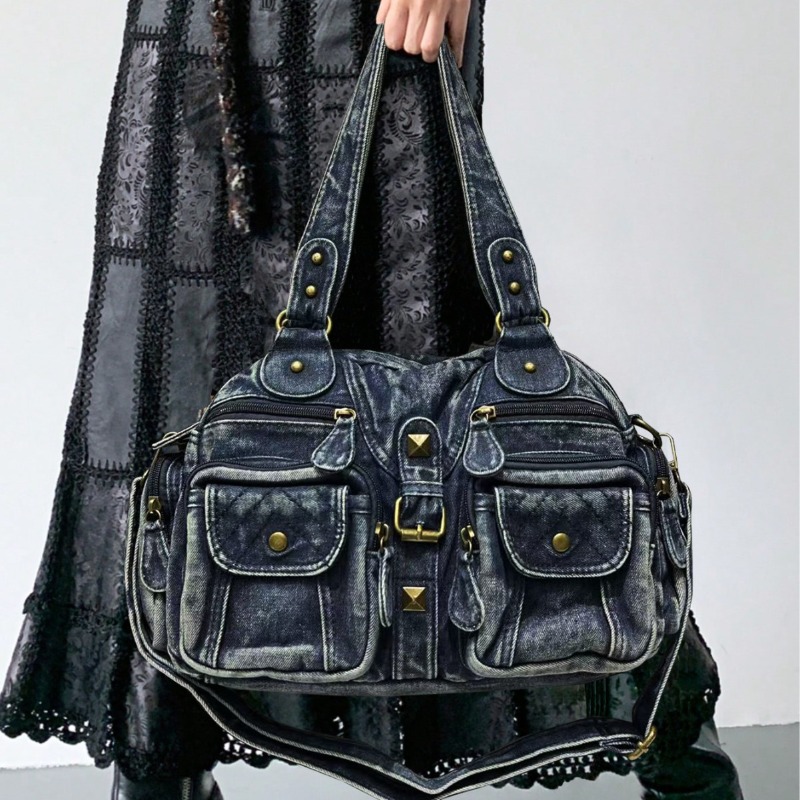 Embroidery Class - Fashionable Denim Tote Bag for Woman