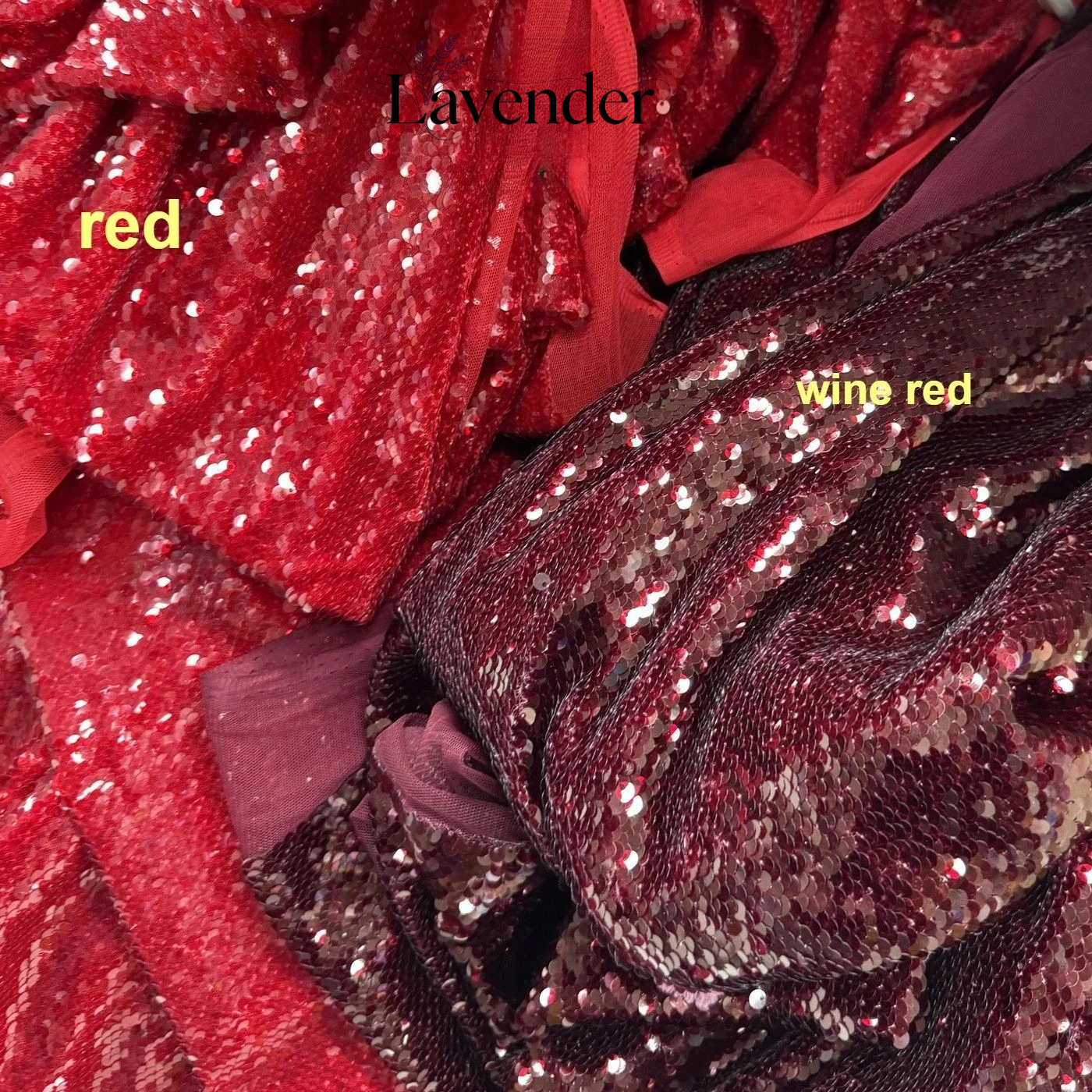 Embroidery Gradient - 5mm Burgundy Full Sequin Embroidery Mesh