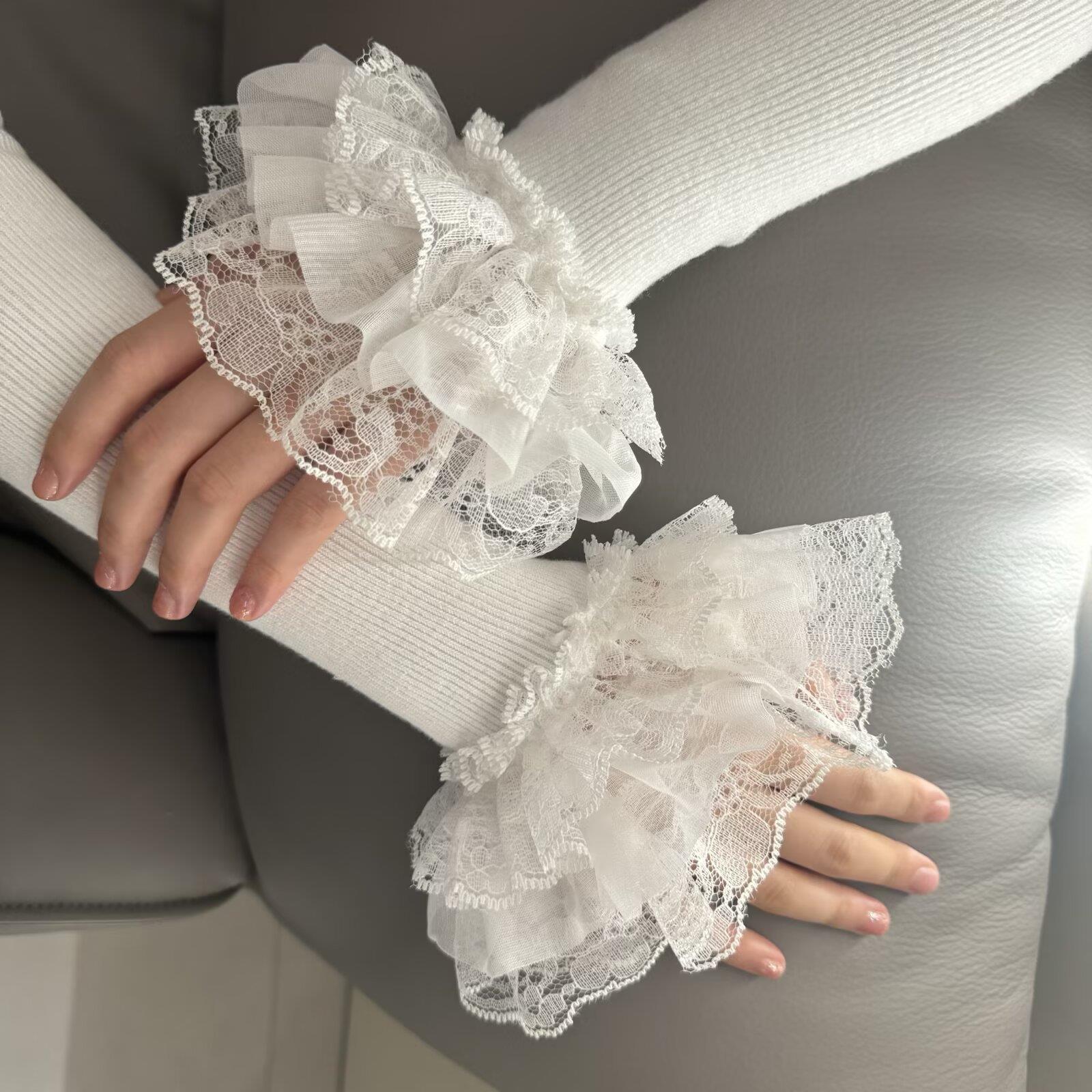 Embroidery House - * Lolita Hand Sleeve Knitted Patchwork