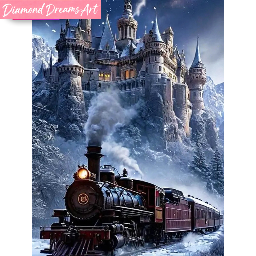 Embroidery House - Frameless, Diamond Painting Train Landscape Suitable