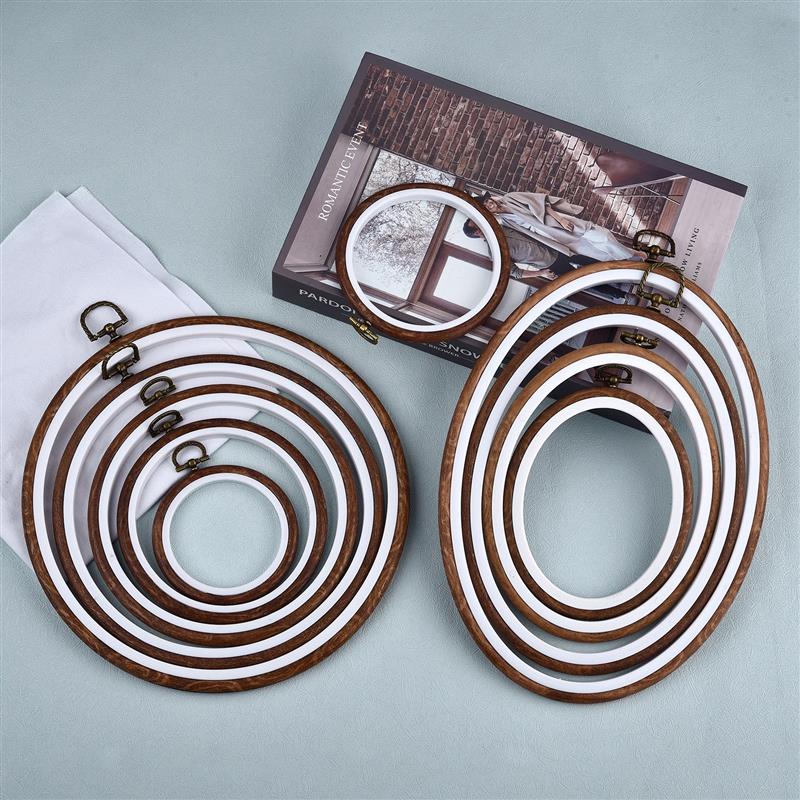 Embroidery Hoop Plastic - Sewing Tool Round Oval Wooden Embroidery
