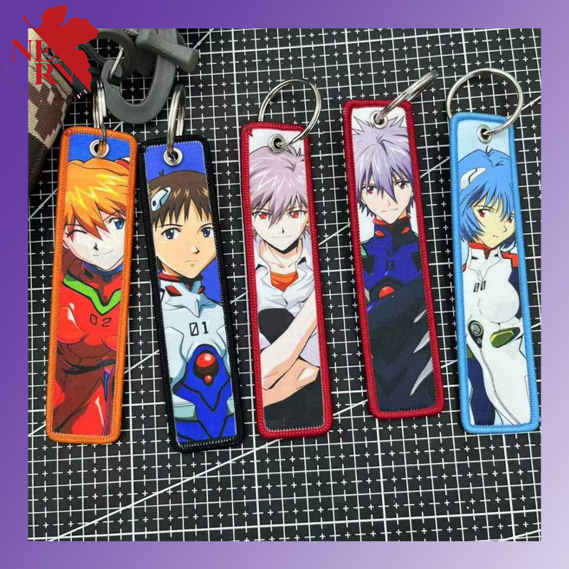 Embroidery Ring - Evangelion Keychain Anime Embroidery Key Tag