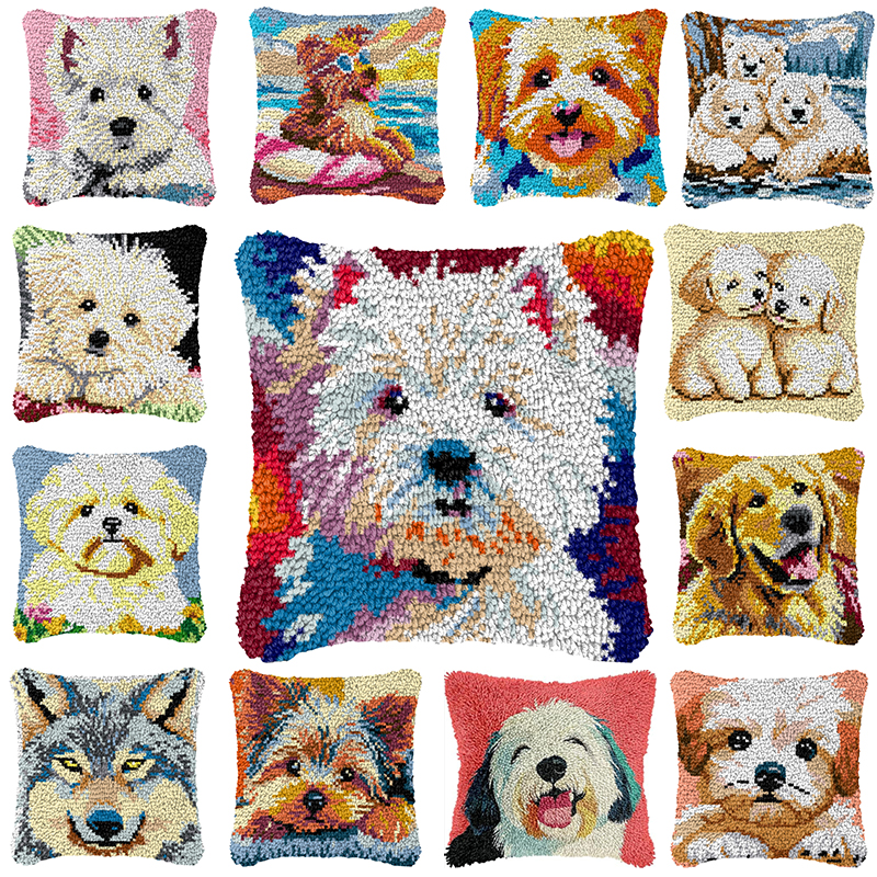 Embroidery Paper - Cute Dog Embroidery Latch Hook Kit