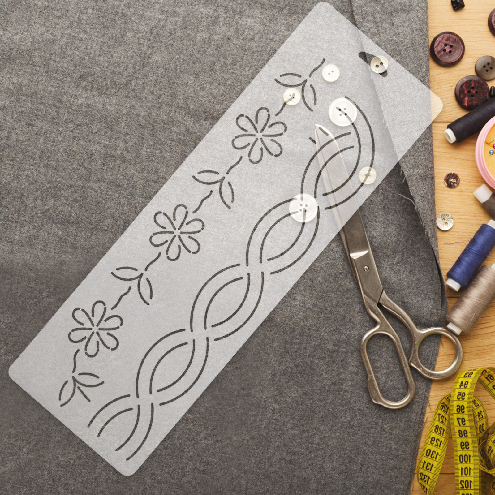 Embroidery Tools - 2Pcs Quilting Templates Set Transparent Plastic