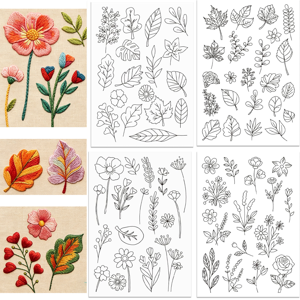 Embroidery Meaning - Leaf Flower Water Soluble Embroidery Transfer