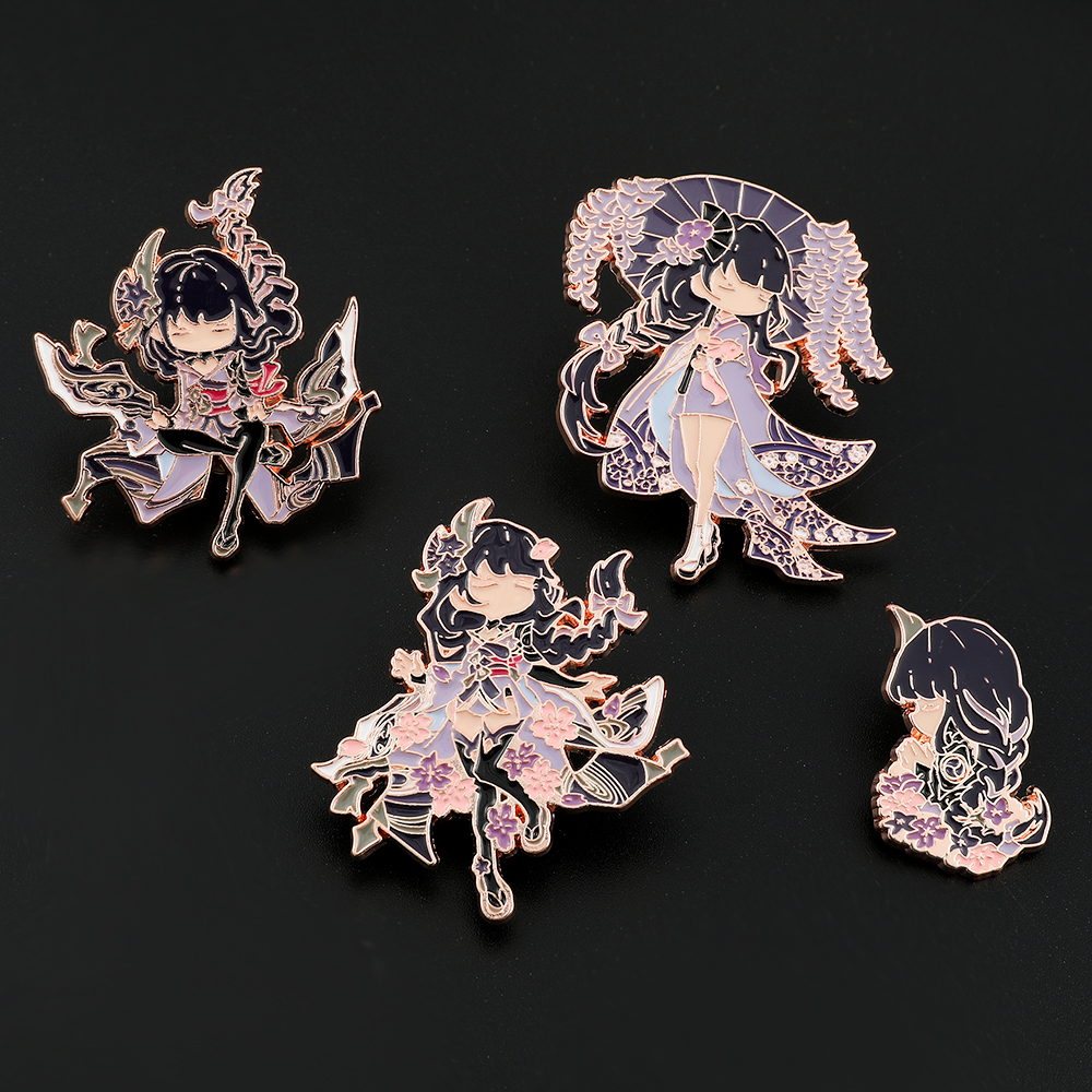 Embroidery Textile - Genshin Impact Raiden Shogun Badge Cartoon