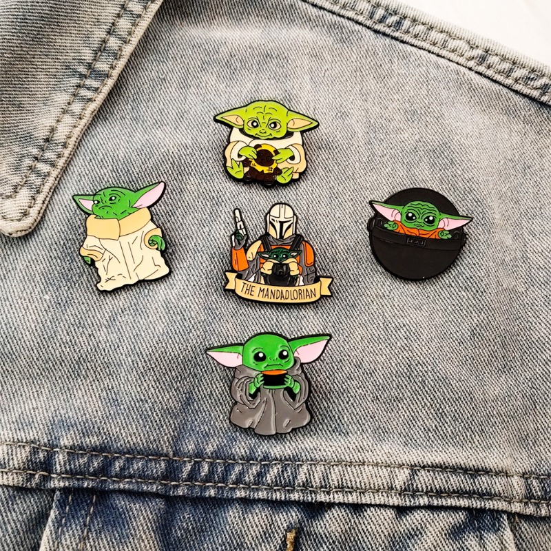Embroidery Textile - 5pcs Cute cartoon Yoda badge sci-fi