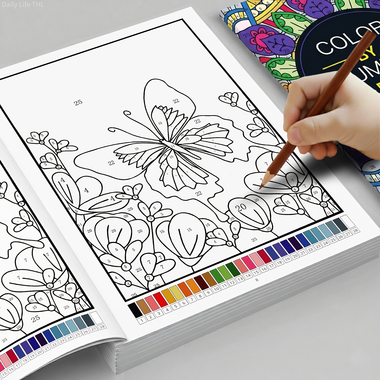 Embroidery Translate - 32 Themes Color by Number Book,