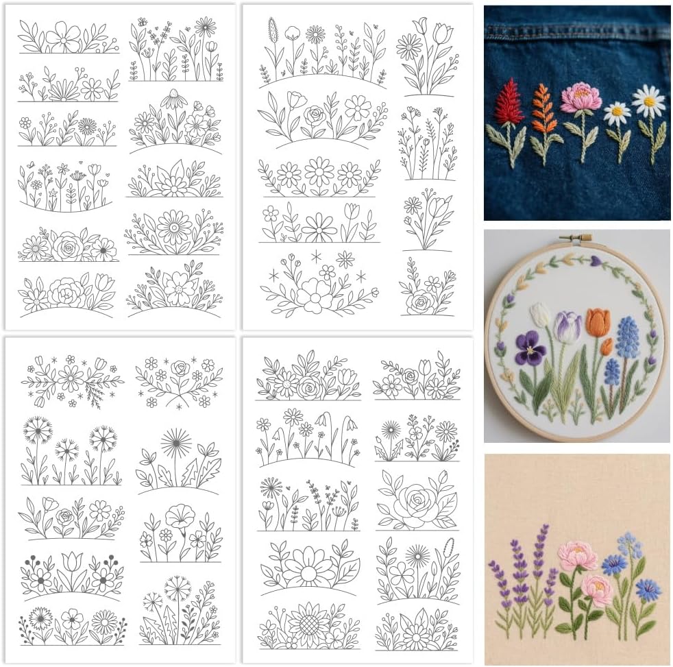 Embroidery Paper - Flowers Water Soluble Stabilizer for Embroidery