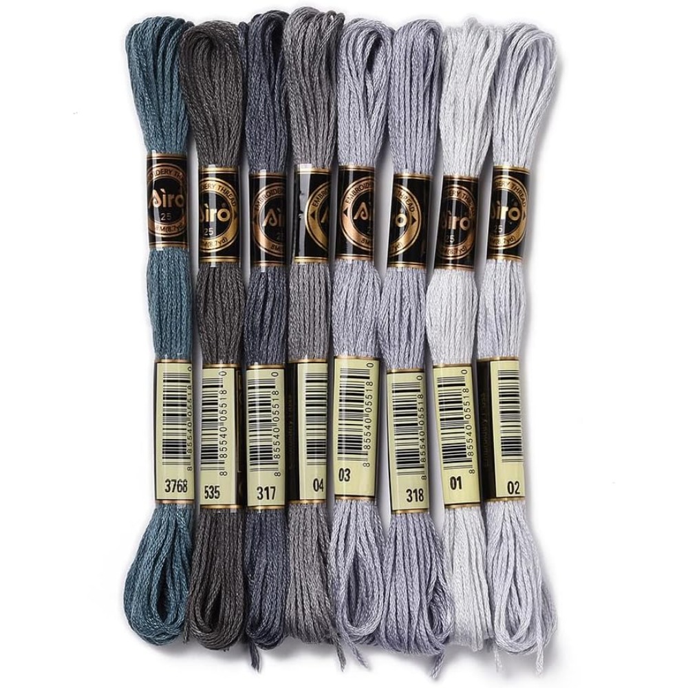 Embroidery Gradient - 8 Skeins 70 Yards Grey Friendship