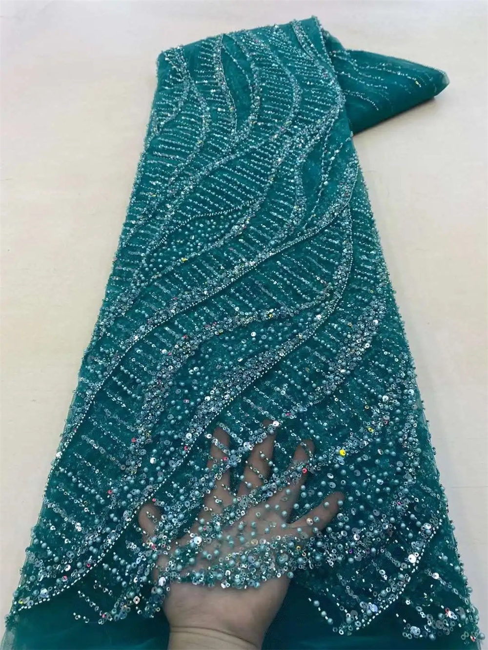 Embroidery Gradient - Wholesale 2025 African Sequins Beads Lace