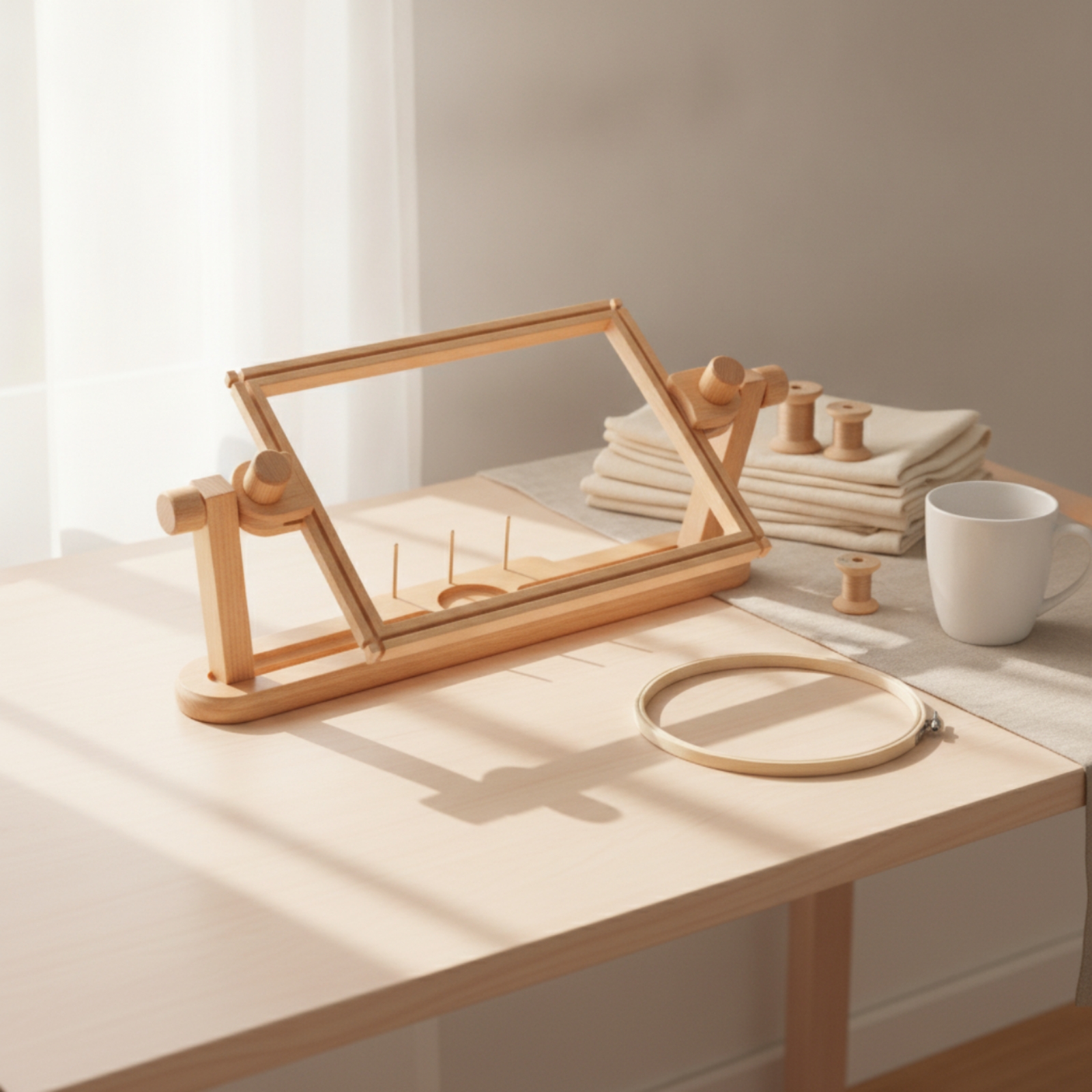 Embroidery Hoop Plastic - Embroidery Stand with Hoop Rotatable Embroidery