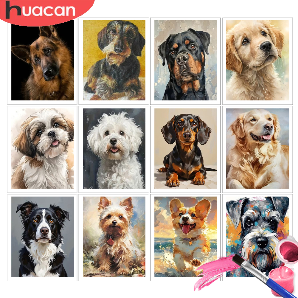 Embroidery Translate - HUACAN Painting By Number Kits Dog
