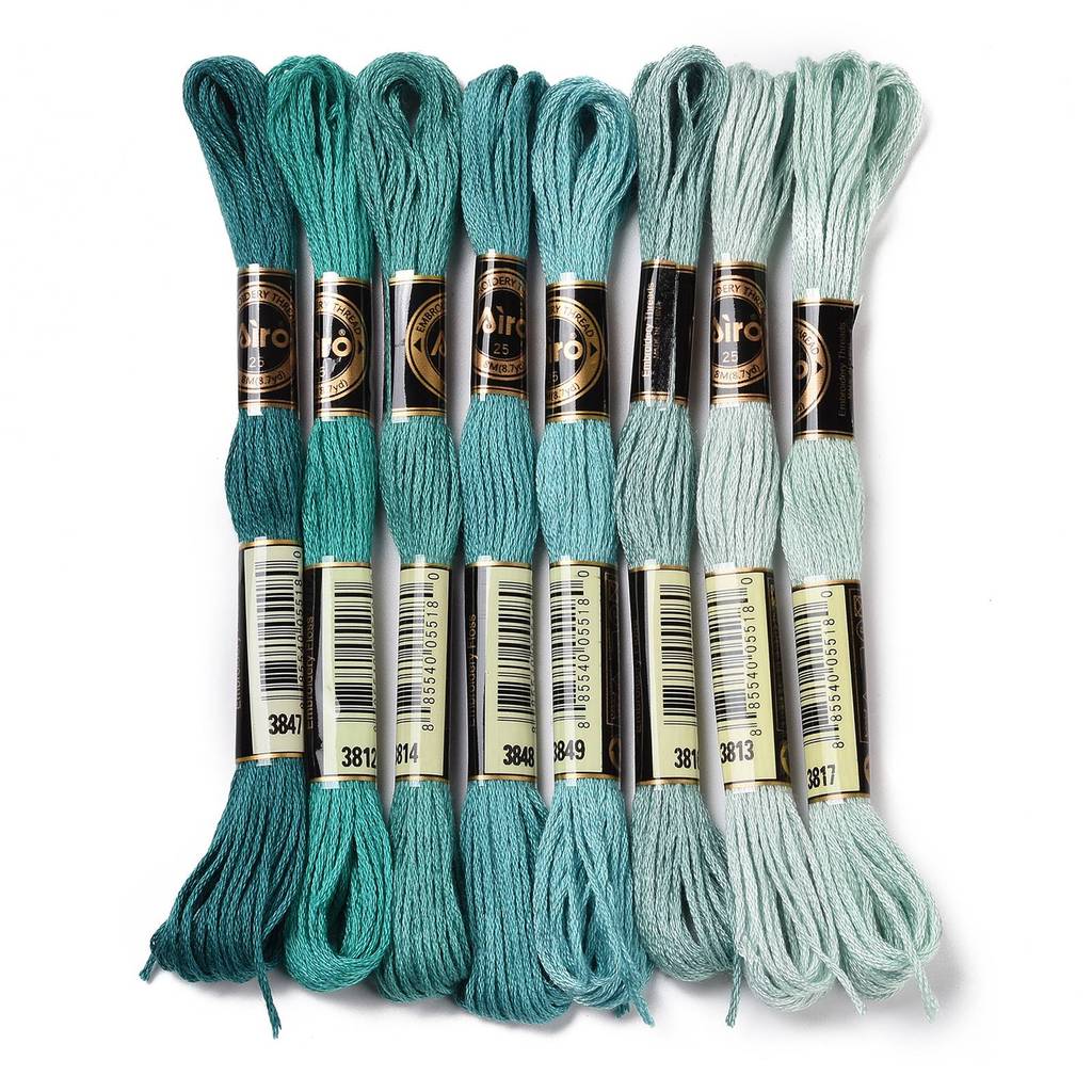 Embroidery Threads - 1Set 8 Skeins 0.5mm 6-Ply Polyester