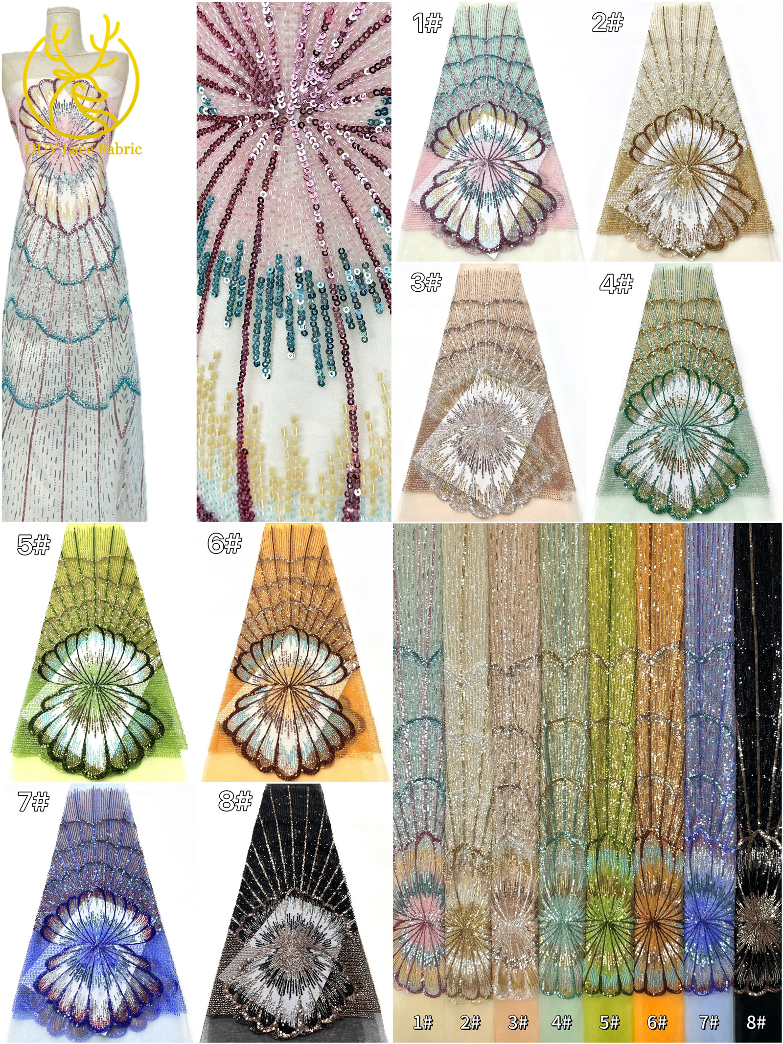 Hot Sale Luxury Sequins Embroi - Embroidery Gradient 评论和价格