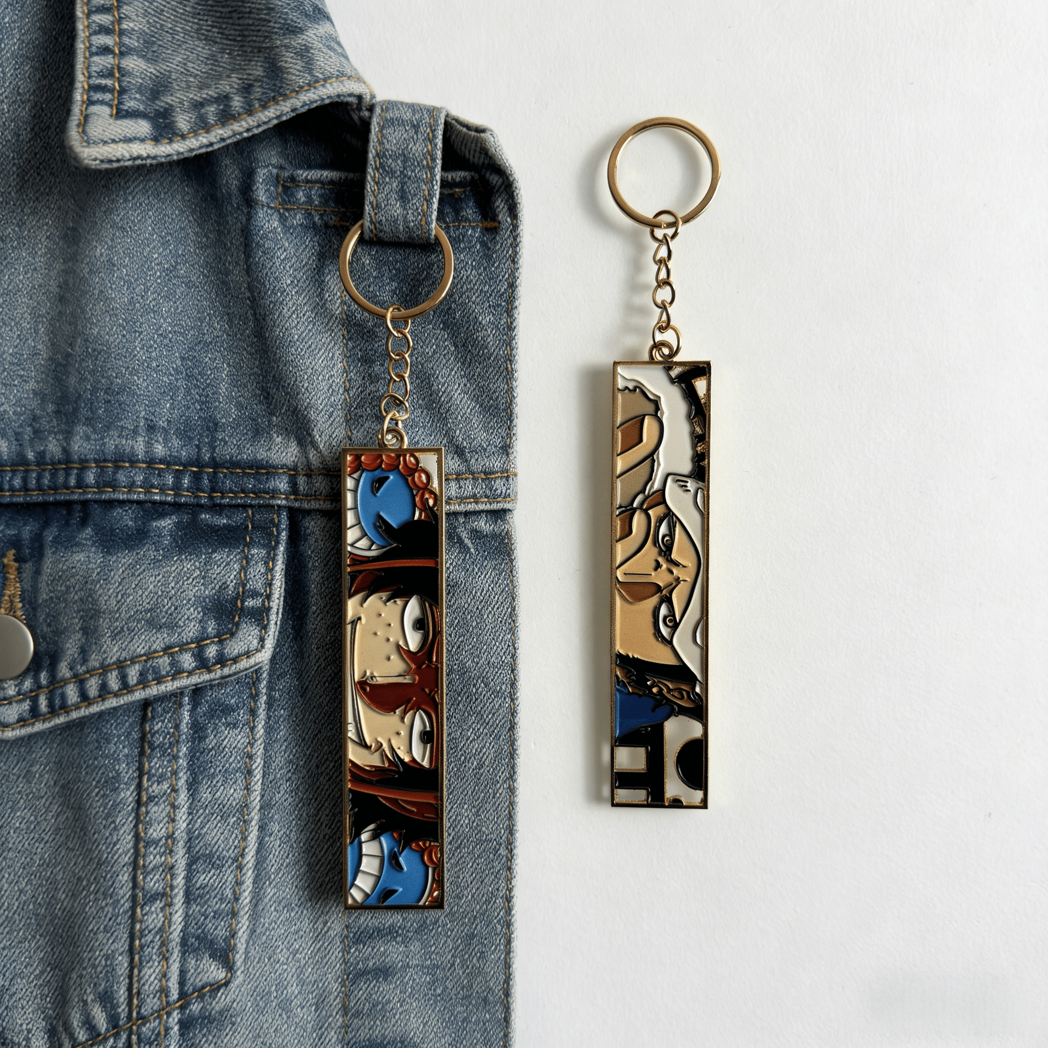Anime Metal Hollow Out Keychai - Embroidery Ring 评论和价格