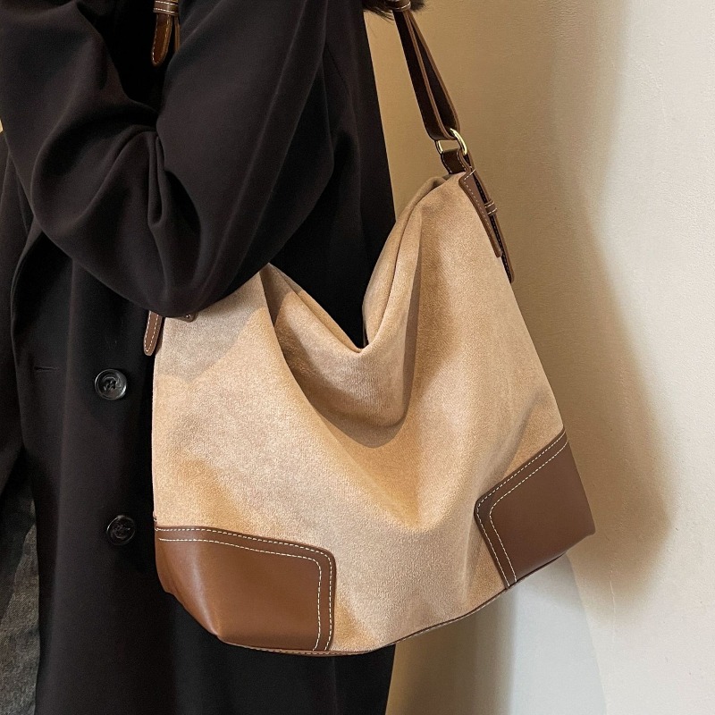 Suede Trendy Versatile Tote Ba - Embroidery Class 评论和价格