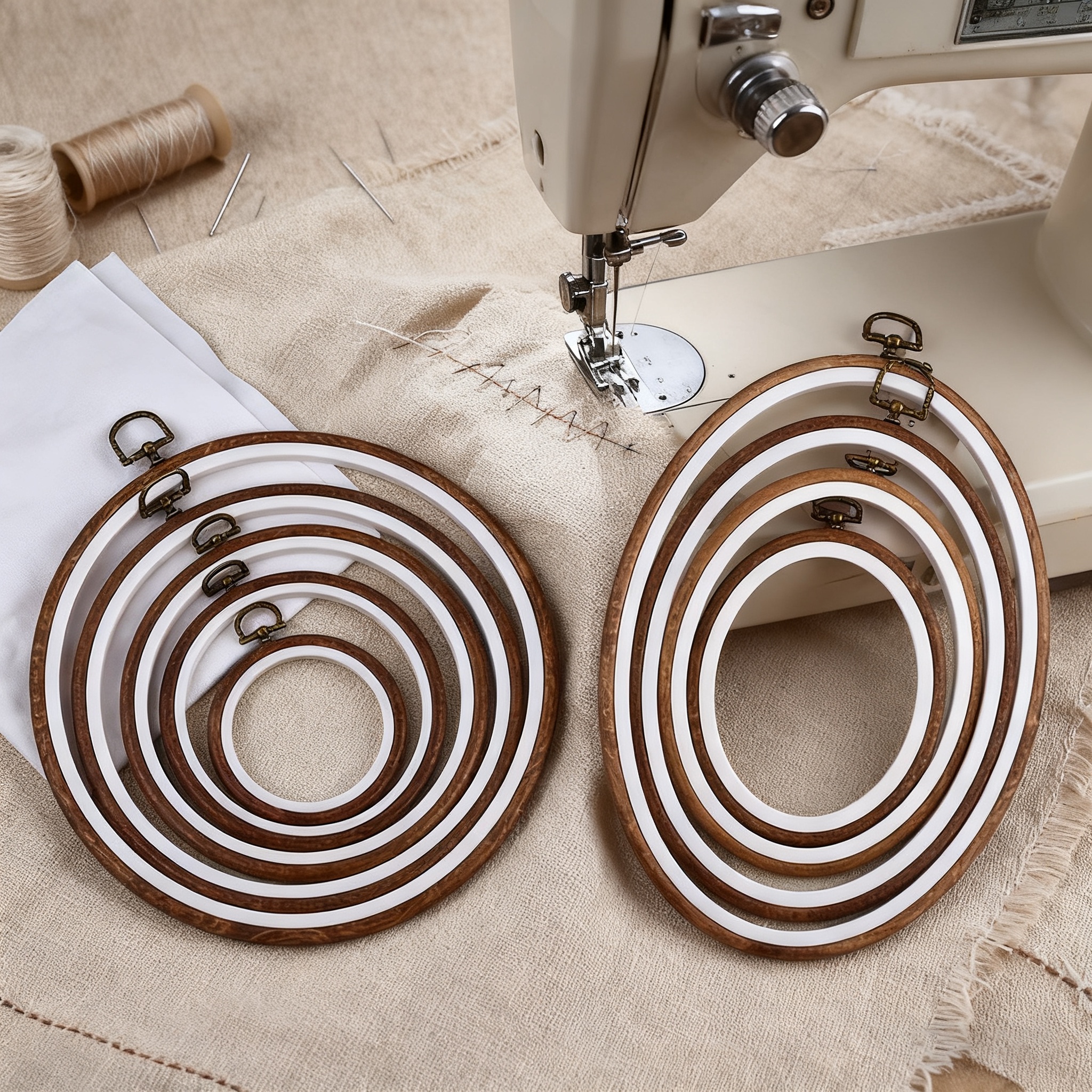 10PCS Sewing Tool Round Oval I - Embroidery Hoop Plastic 评论和价格