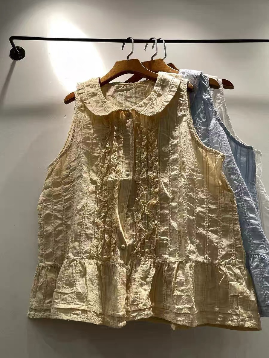 2026 Mori Girl Summer Vintage  - Embroidery Yellow 评论和价格