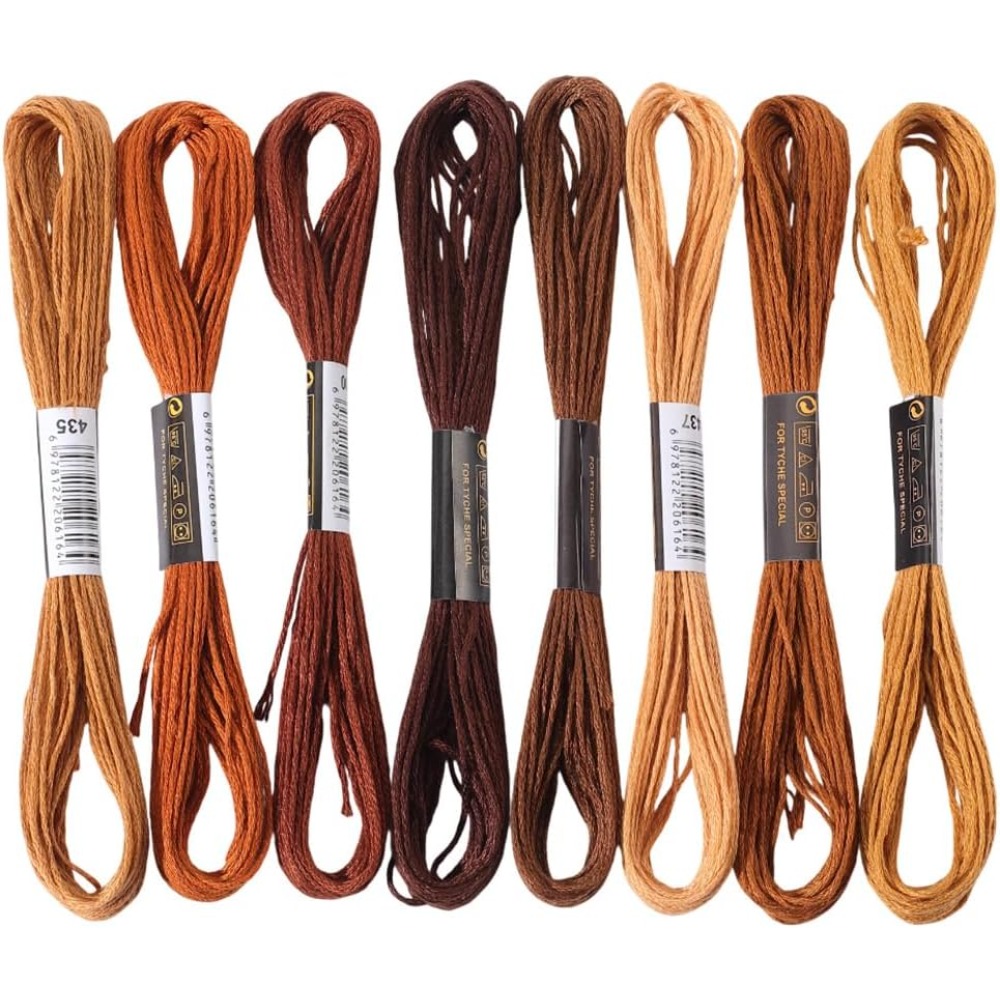 8 Skeins 6 Strands Brown Embro - Embroidery Gradient 评论和价格