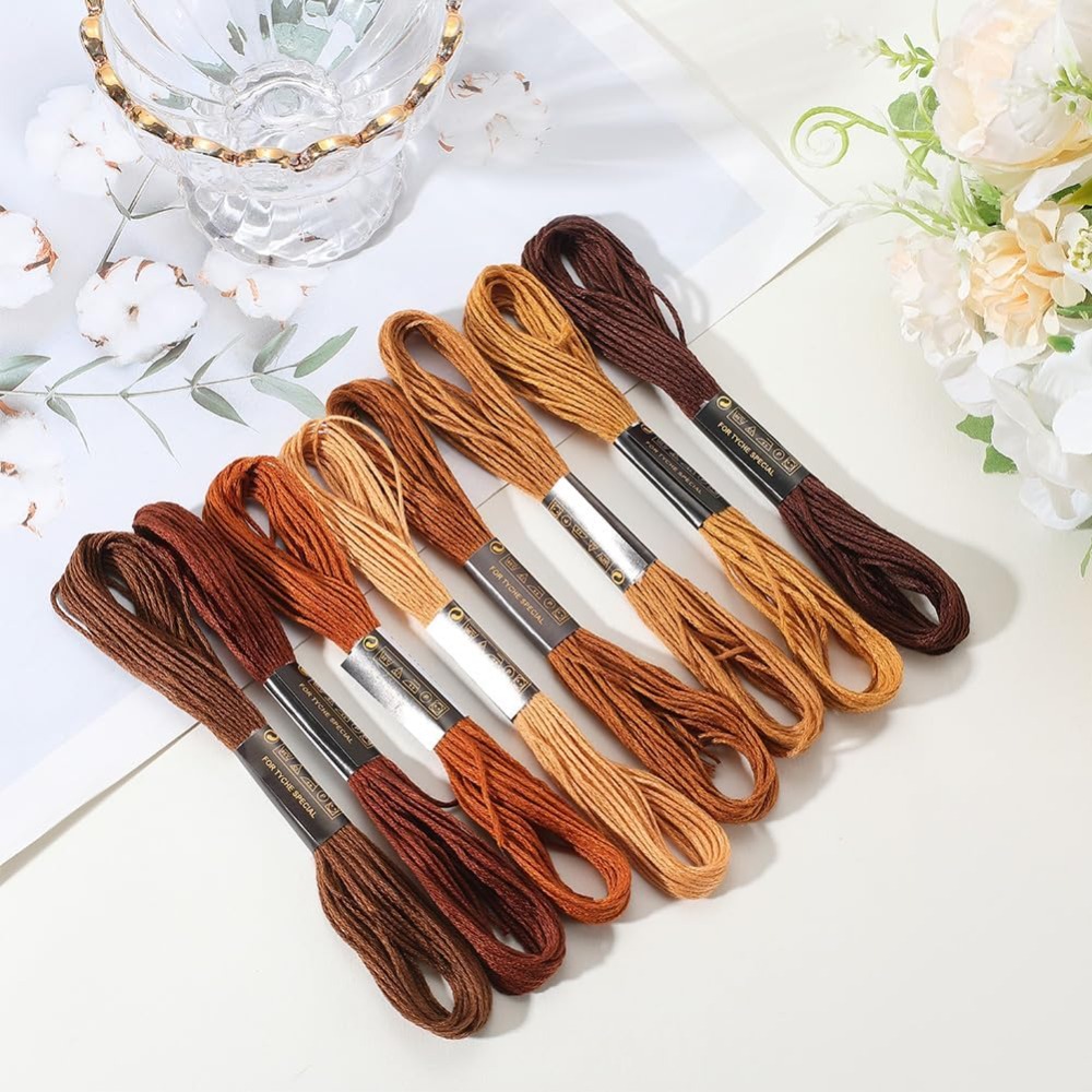 8 Skeins 6 Strands Brown Embro - Embroidery Gradient 评论和价格