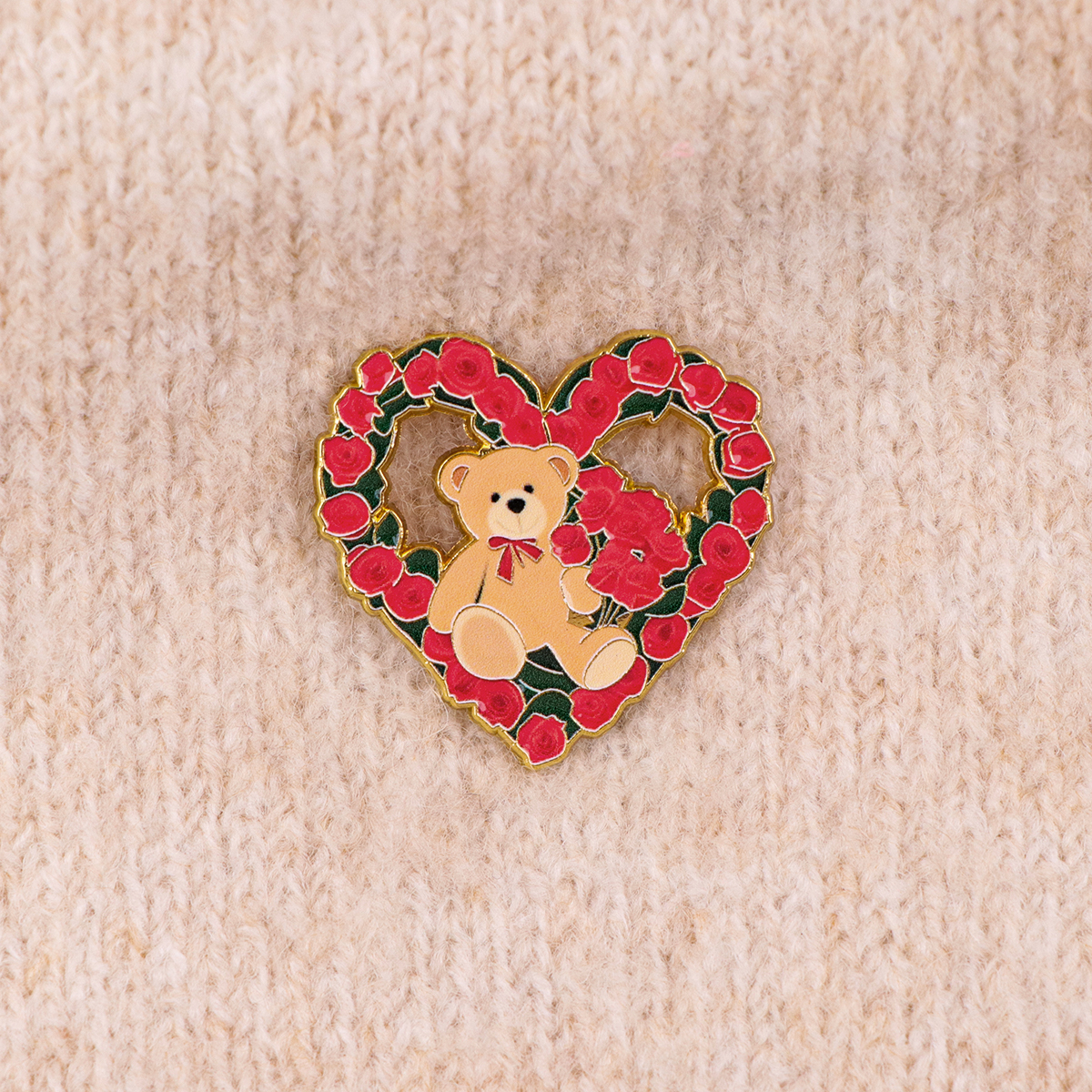 Fox Rose Bear Enamel Pins Anim - Embroidery Textile 评论和价格
