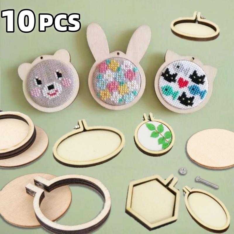 10PCS Mini Embroidery Hoop Woo - Embroidery Ring 评论和价格