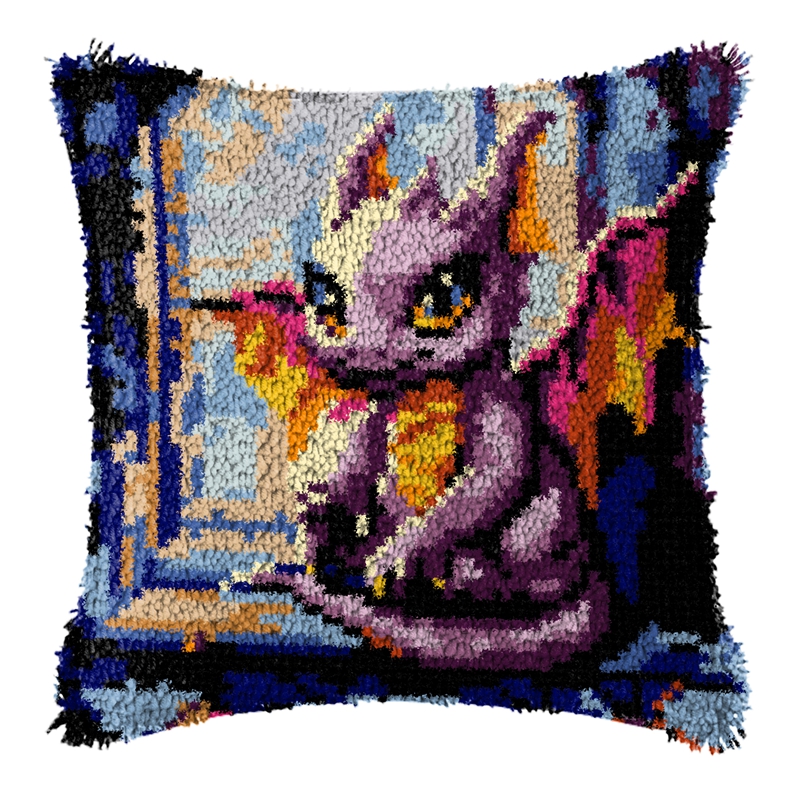 Dinosaur Latch Hook Pillow Kit - Embroidery Paper 评论和价格