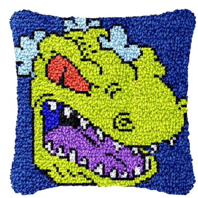 Dinosaur Latch Hook Pillow Kit - Embroidery Paper 评论和价格
