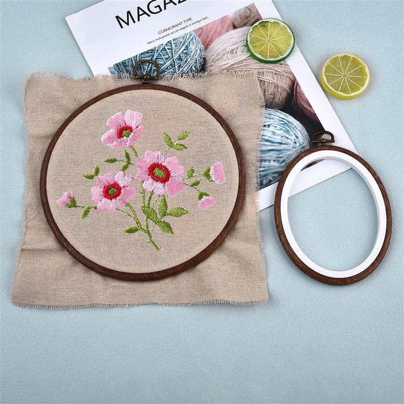 Sewing Tool Round Oval Wooden  - Embroidery Hoop Plastic 评论和价格