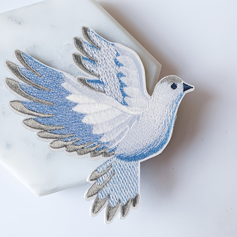 1pc blue-white gradient dove e - Embroidery Meaning 评论和价格