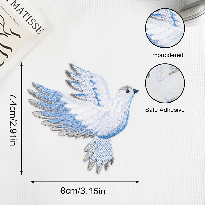 1pc blue-white gradient dove e - Embroidery Meaning 评论和价格