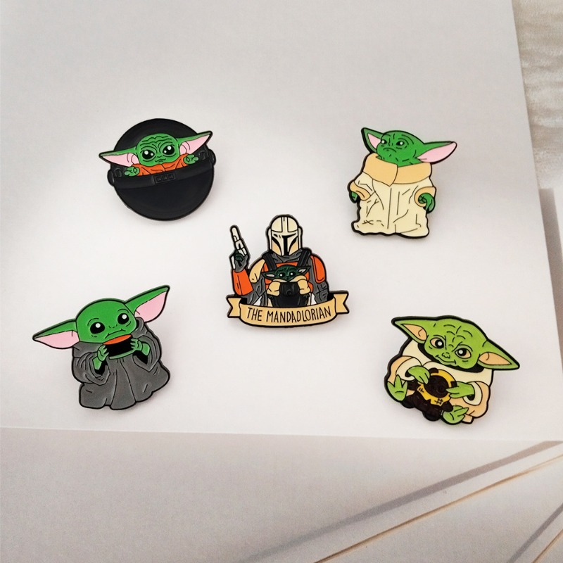 5pcs Cute cartoon Yoda badge s - Embroidery Textile 评论和价格