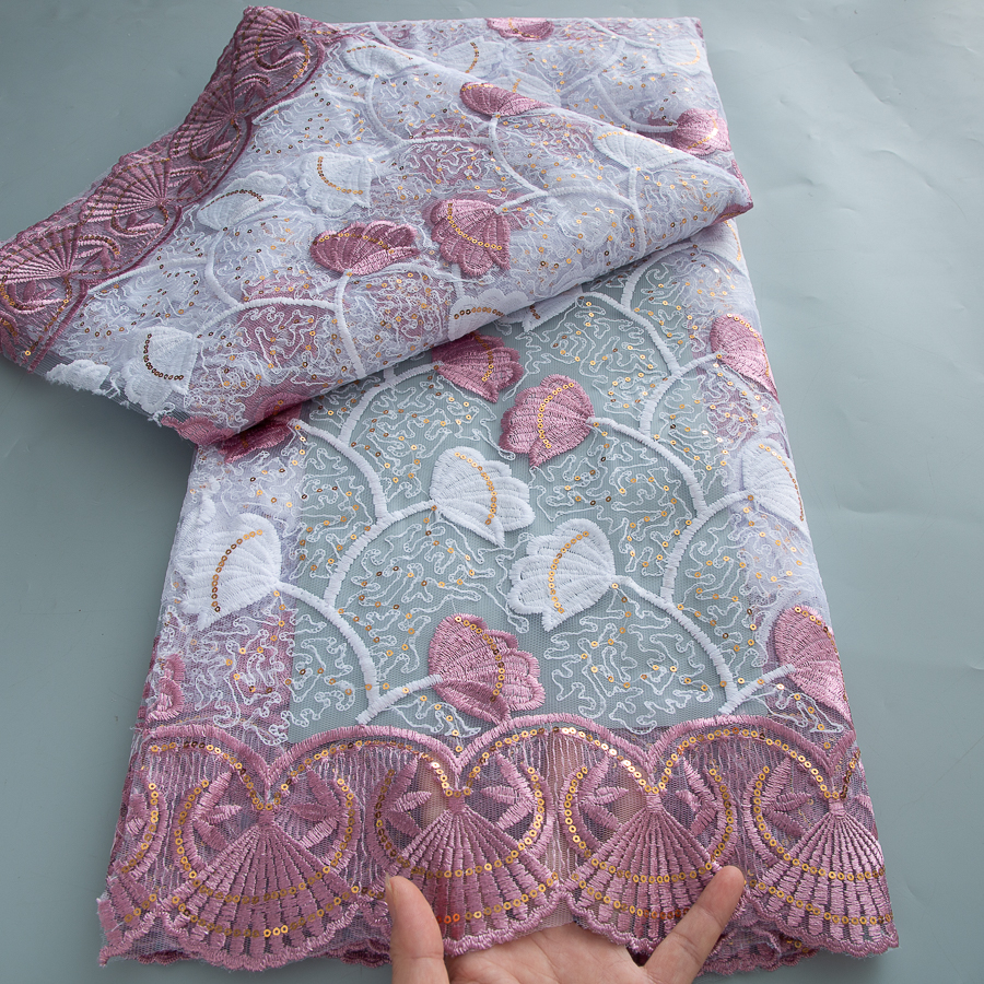 Blue African Lace Fabric 2025  - Embroidery Gradient 评论和价格