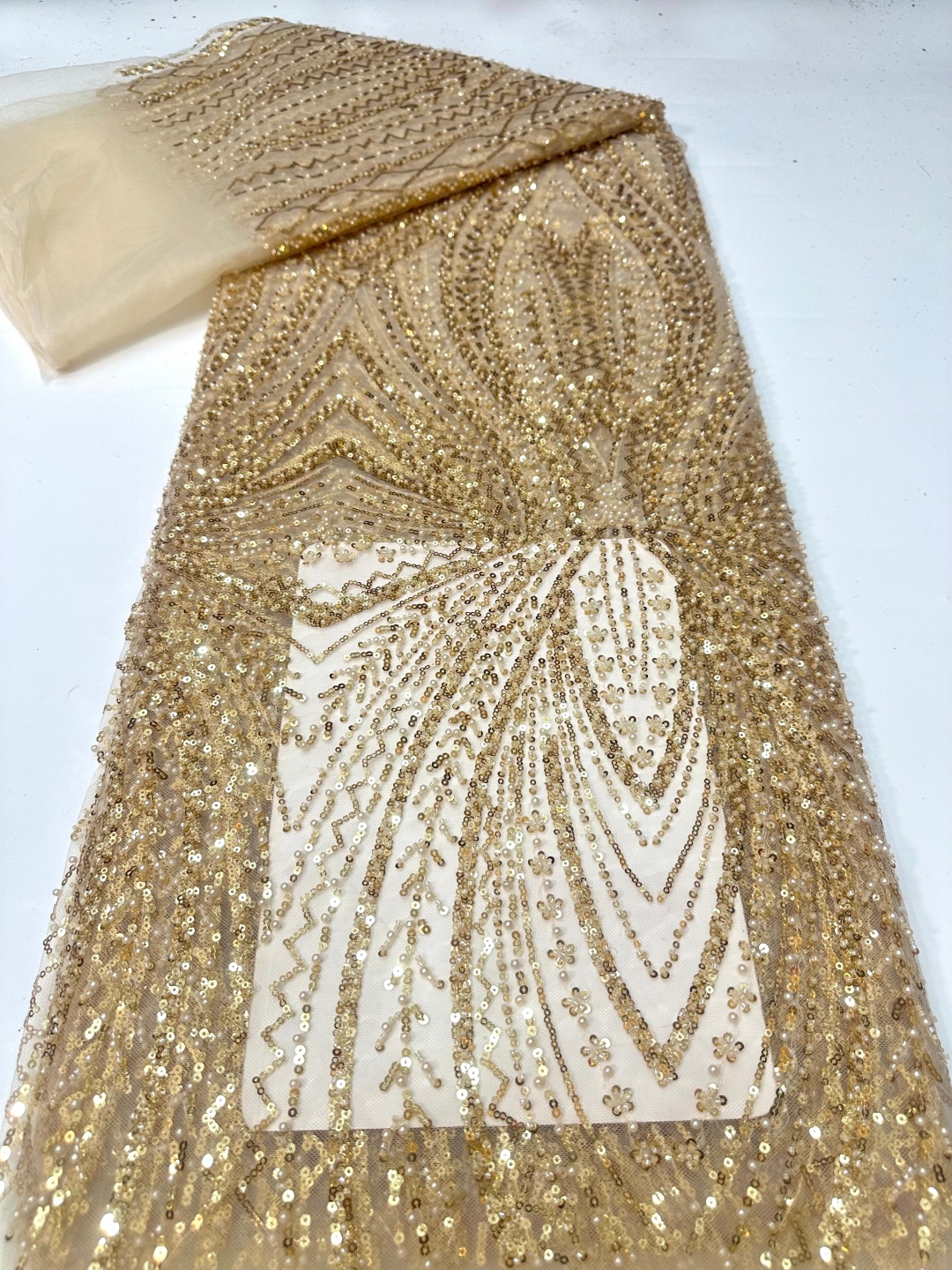 African Lace Fabric Sequins Be - Embroidery Gradient 评论和价格