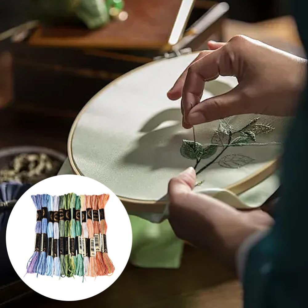 12 Skeins 105 Yards Cross Stit - Embroidery Gradient 评论和价格