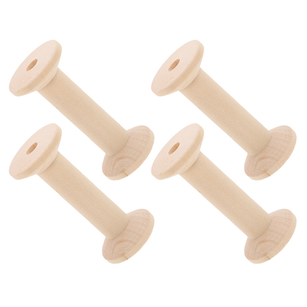 4Pcs Wooden Bobbin Set Handcra - Embroidery Threads 评论和价格
