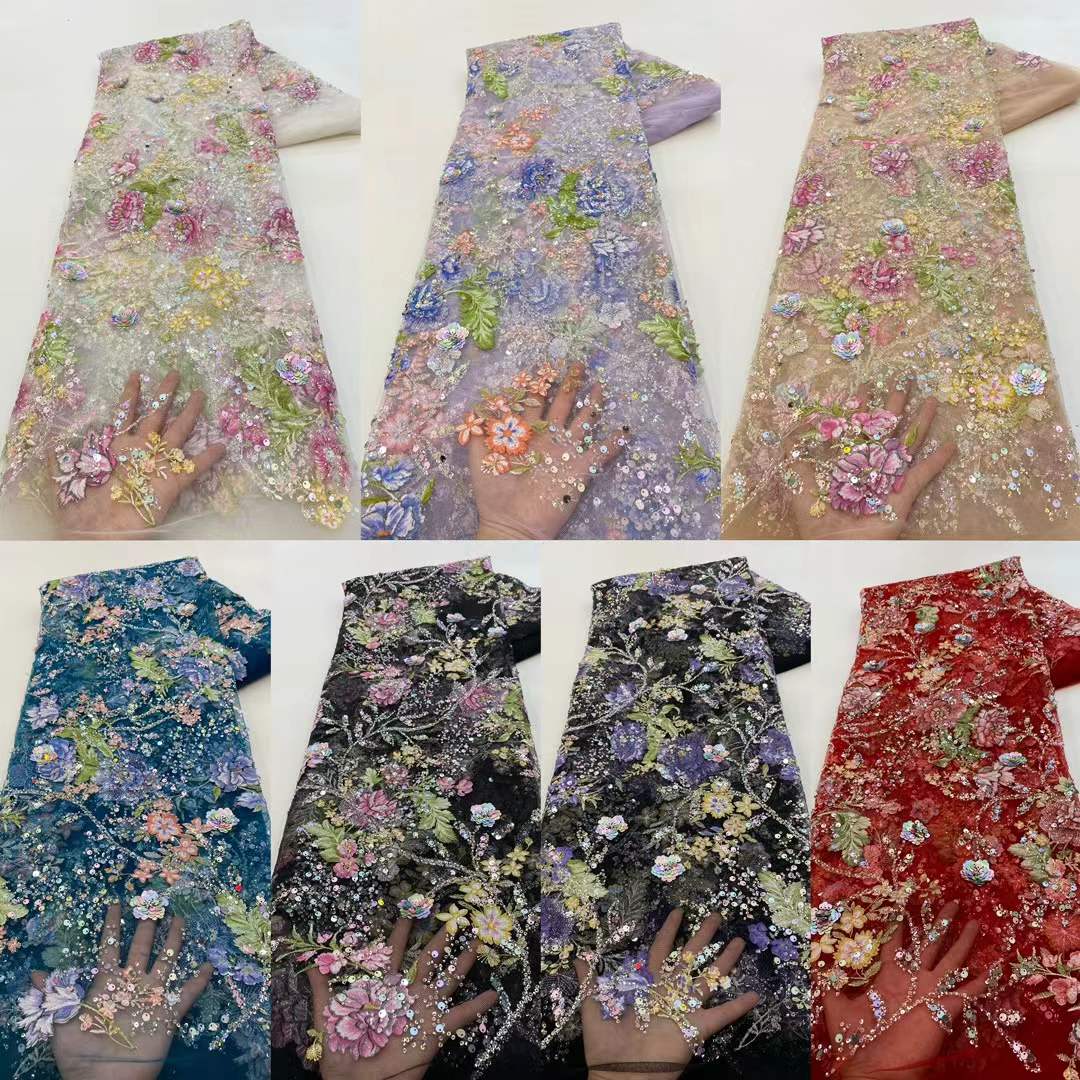 African Lace Fabric 2026 High  - Embroidery Gradient 评论和价格