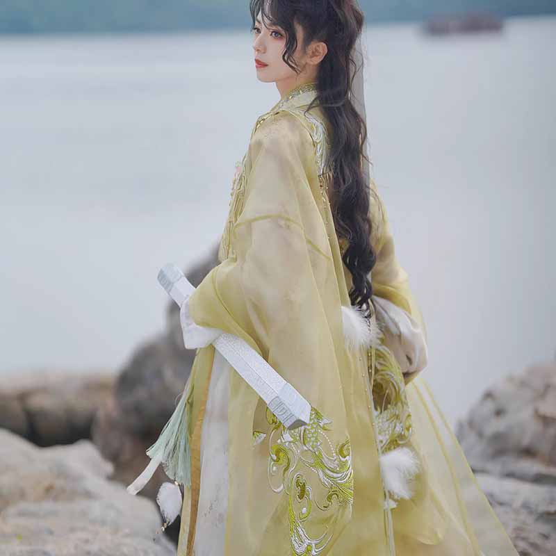 Wuxia Swordsman Hanfu Outfit M - Embroidery Gradient 评论和价格