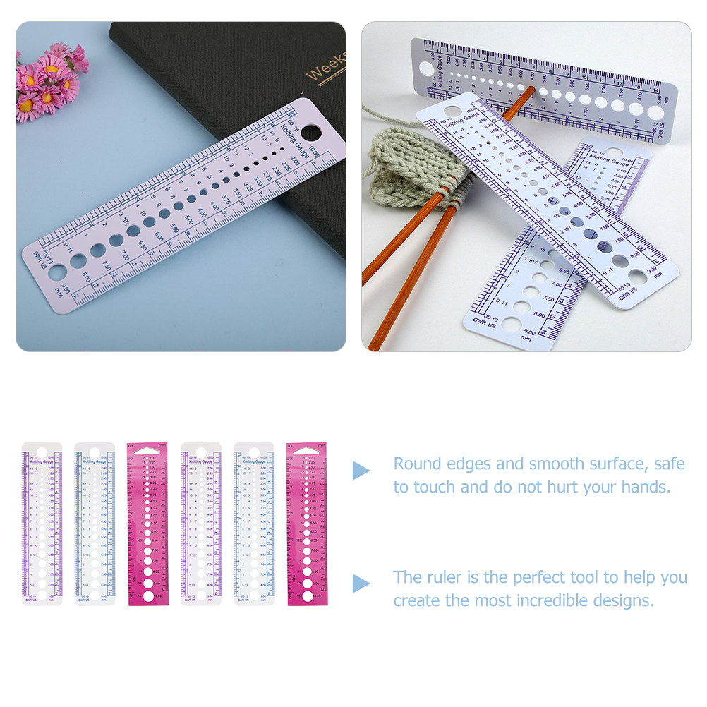 6Pcs Knitting Gauge Ruler Prof - Embroidery Tools 评论和价格