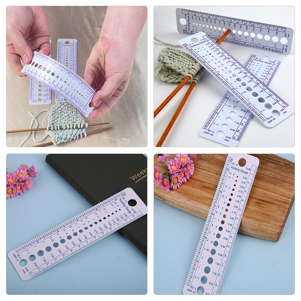6Pcs Knitting Gauge Ruler Prof - Embroidery Tools 评论和价格
