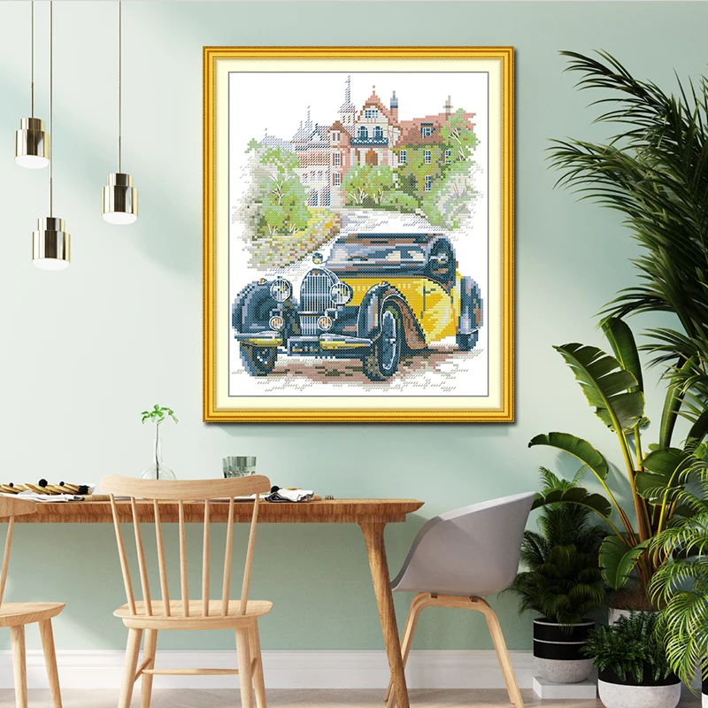 JoySunday Yellow Classic Car P - Embroidery Meaning 评论和价格