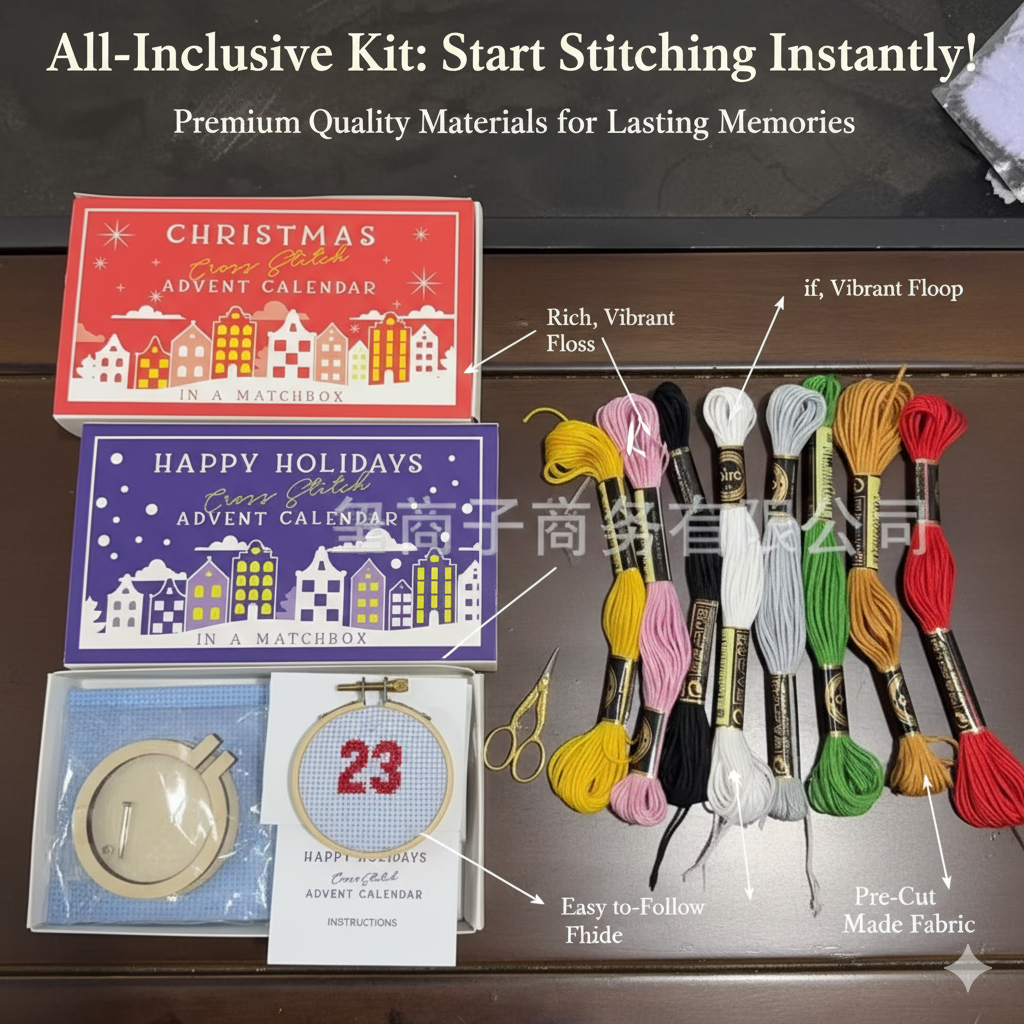 24 Days Countdown Cross Stitch - Embroidery House 评论和价格
