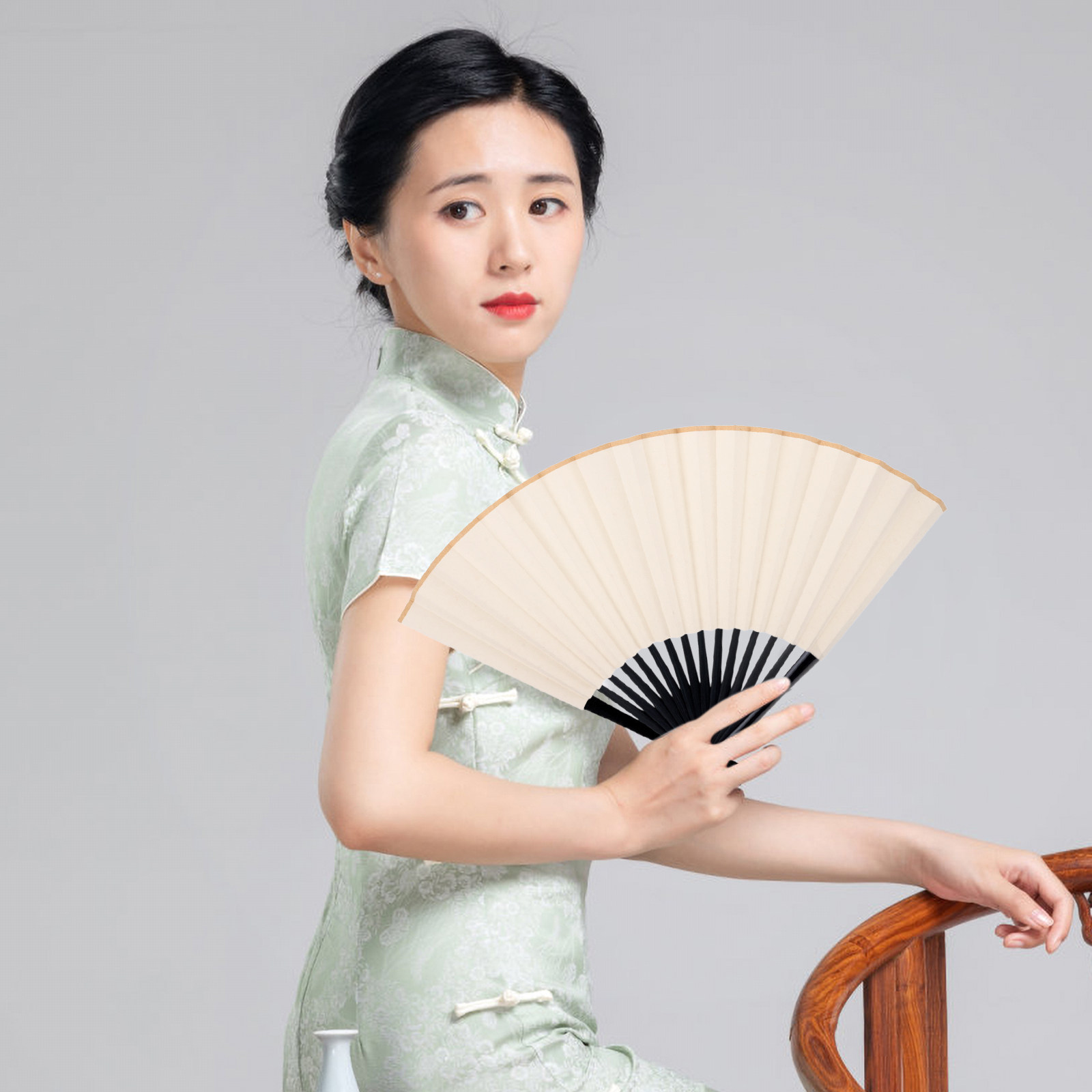 2Pcs Foldable Blank Fan Surfac - Embroidery Paper 评论和价格