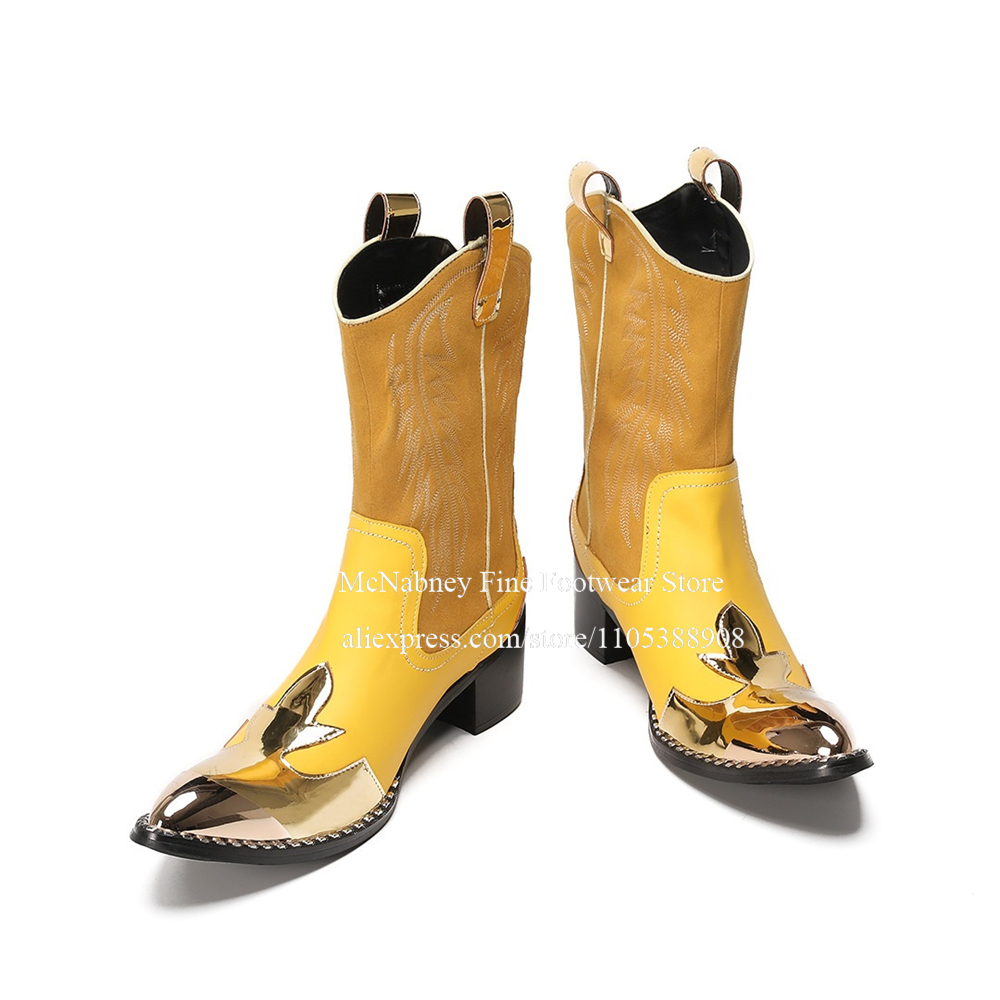 Yellow Gold Metal Toe Suede We - Embroidery Yellow 评论和价格