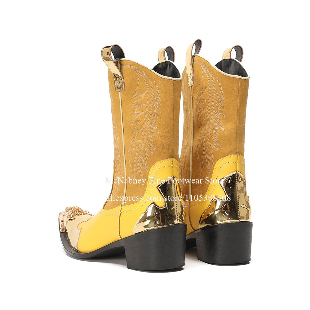 Yellow Gold Metal Toe Suede We - Embroidery Yellow 评论和价格